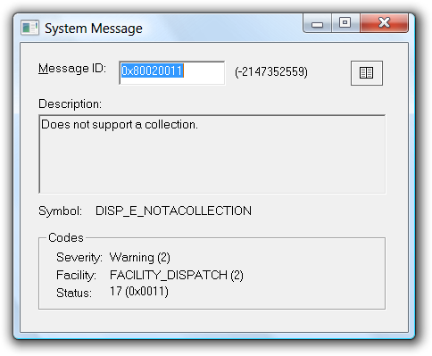 System Message tool screenshot
